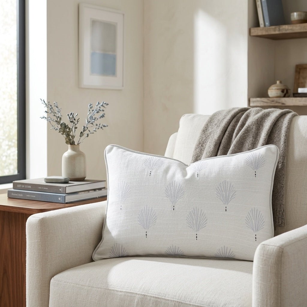 Loose Stems Lichen Block Print Throw Pillow - Lemon Park