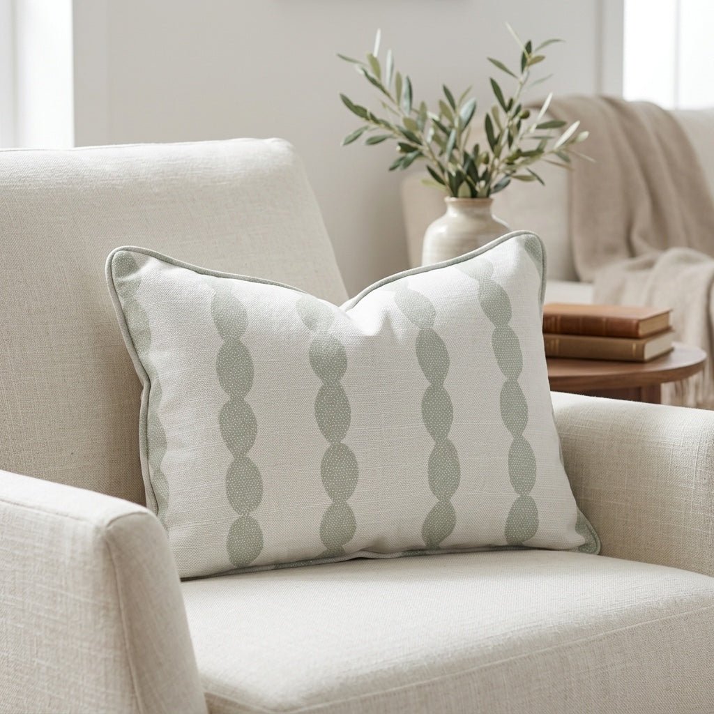Loose Stems Lichen Chord Stripe Throw Pillow - Lemon Park