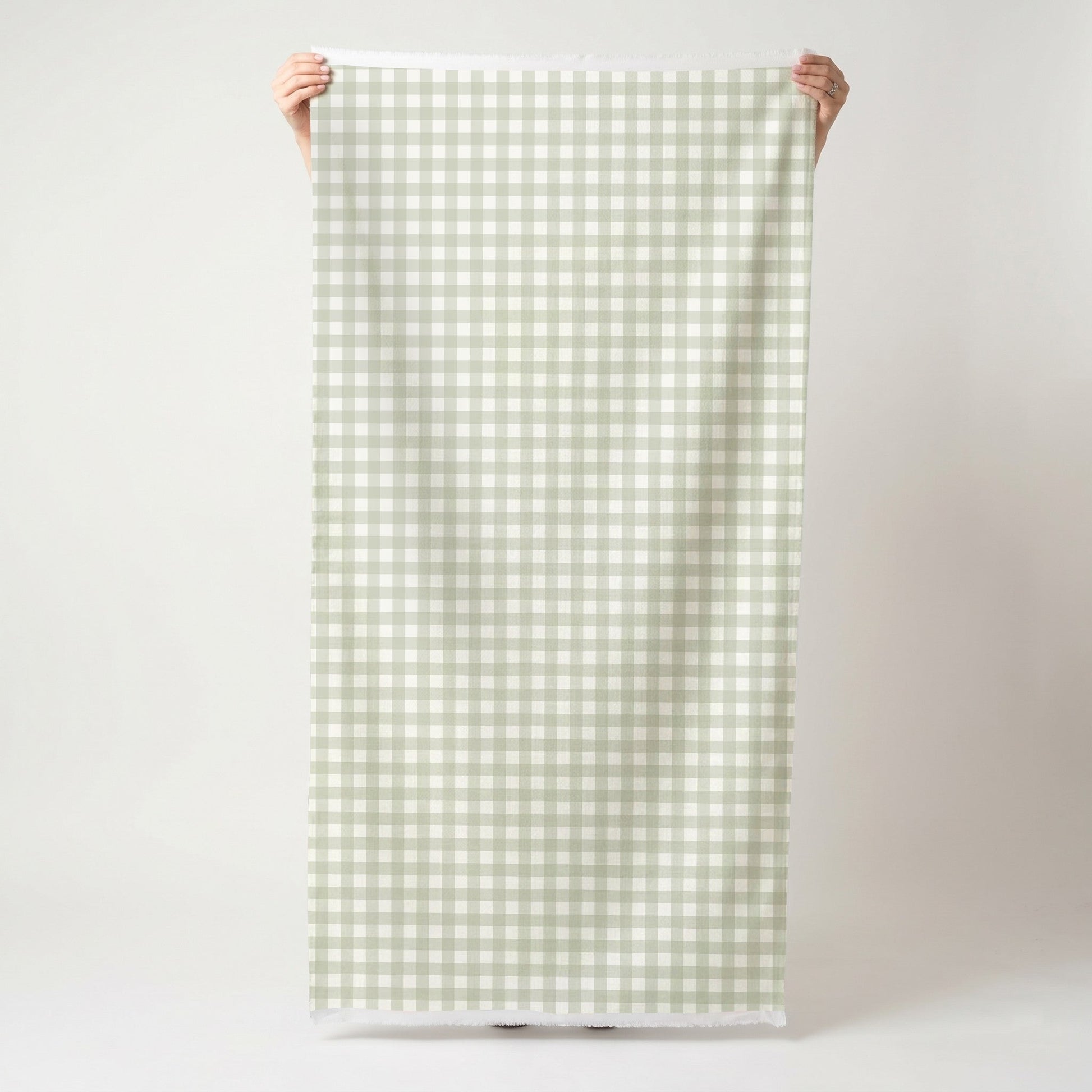 Loose Stems Lichen Gingham_ - Fabric - Lemon Park