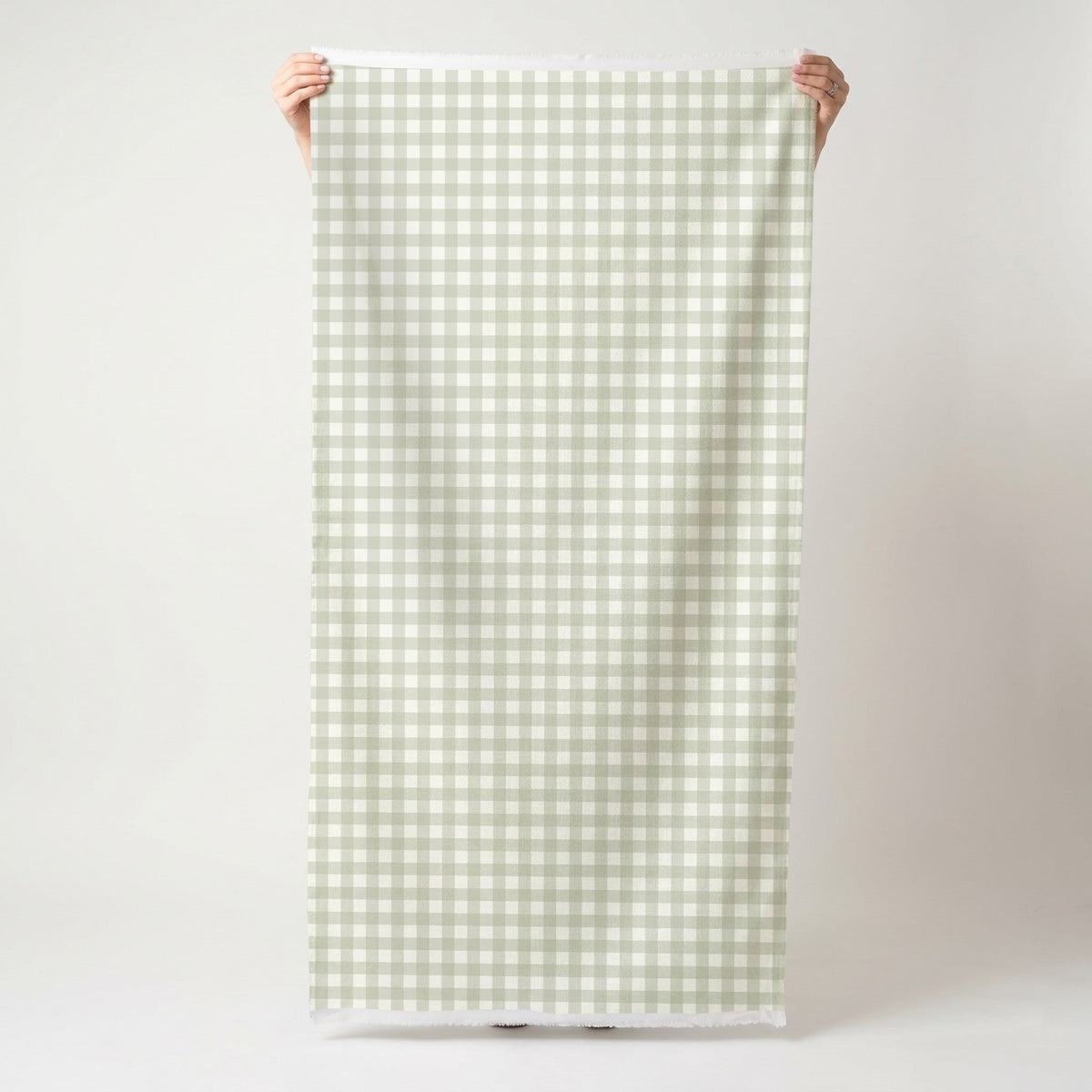 Loose Stems Lichen Gingham_ - Fabric - Lemon Park