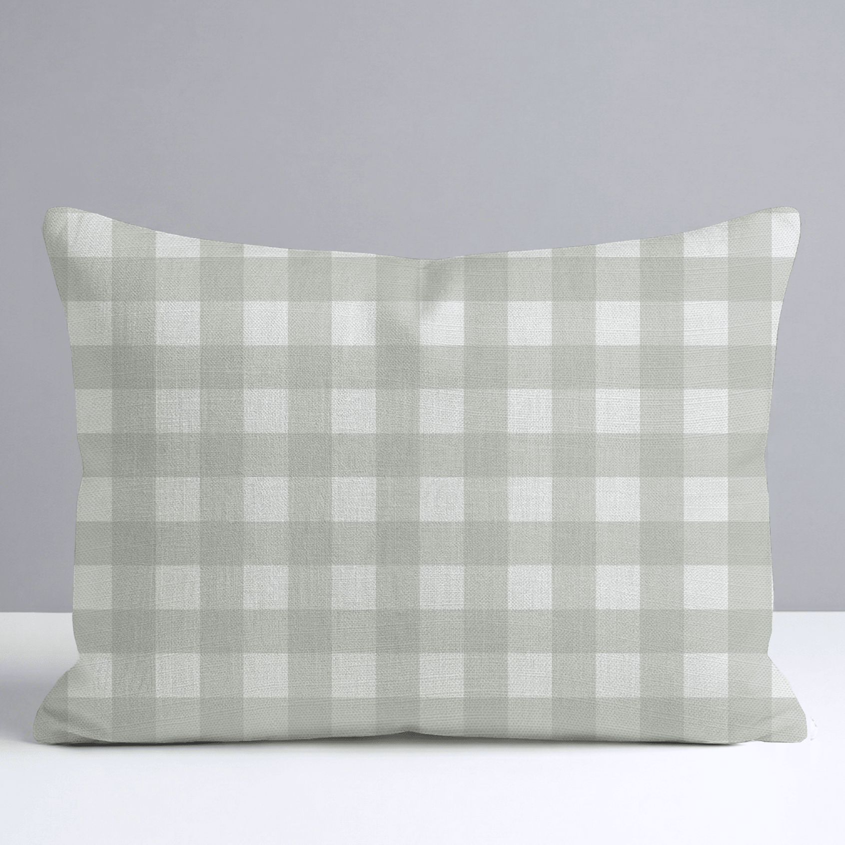 Loose Stems Lichen Gingham_ Throw Pillow - Lemon Park