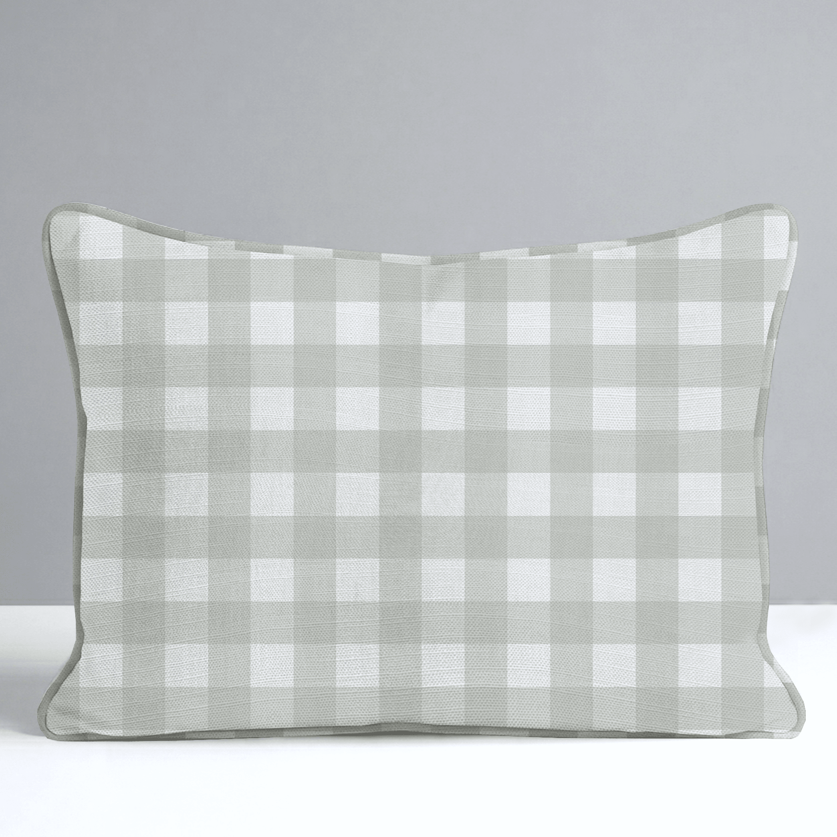 Loose Stems Lichen Gingham_ Throw Pillow - Lemon Park