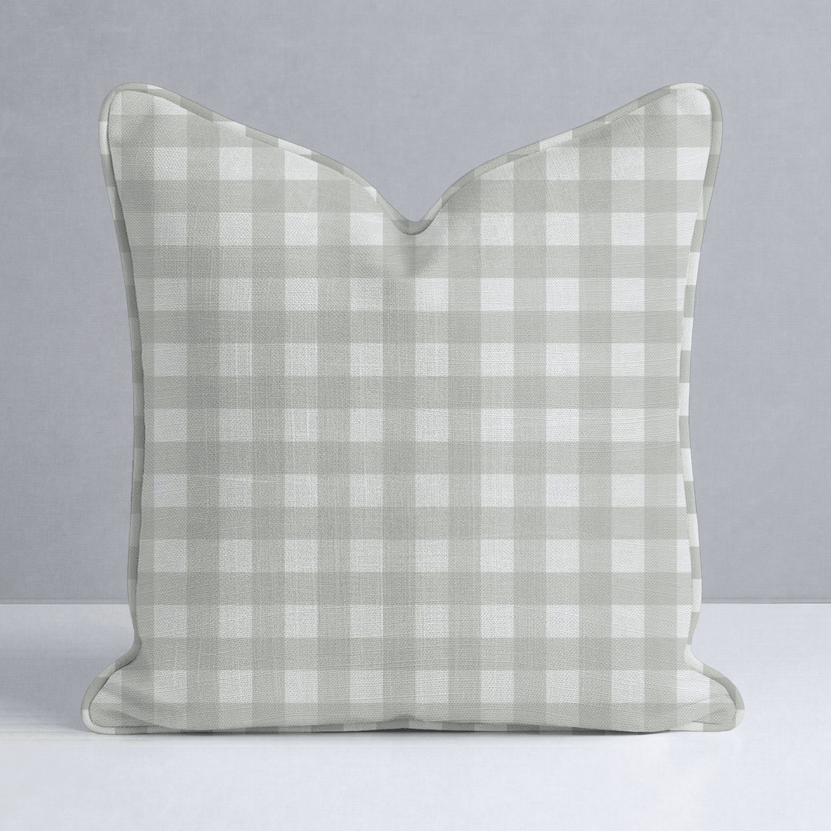 Loose Stems Lichen Gingham_ Throw Pillow - Lemon Park