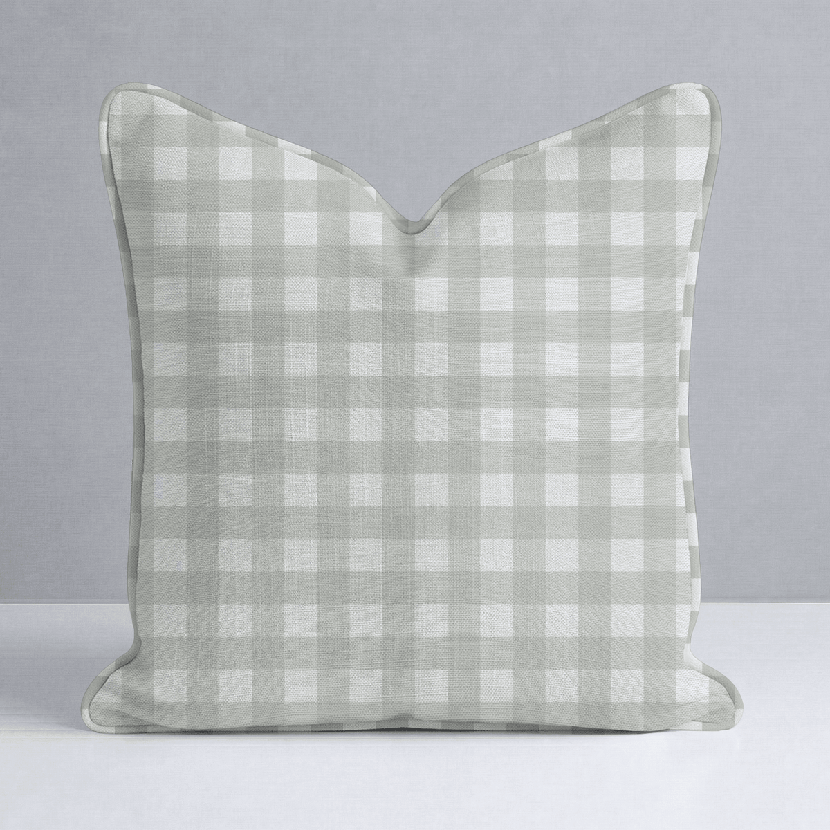 Loose Stems Lichen Gingham_ Throw Pillow - Lemon Park