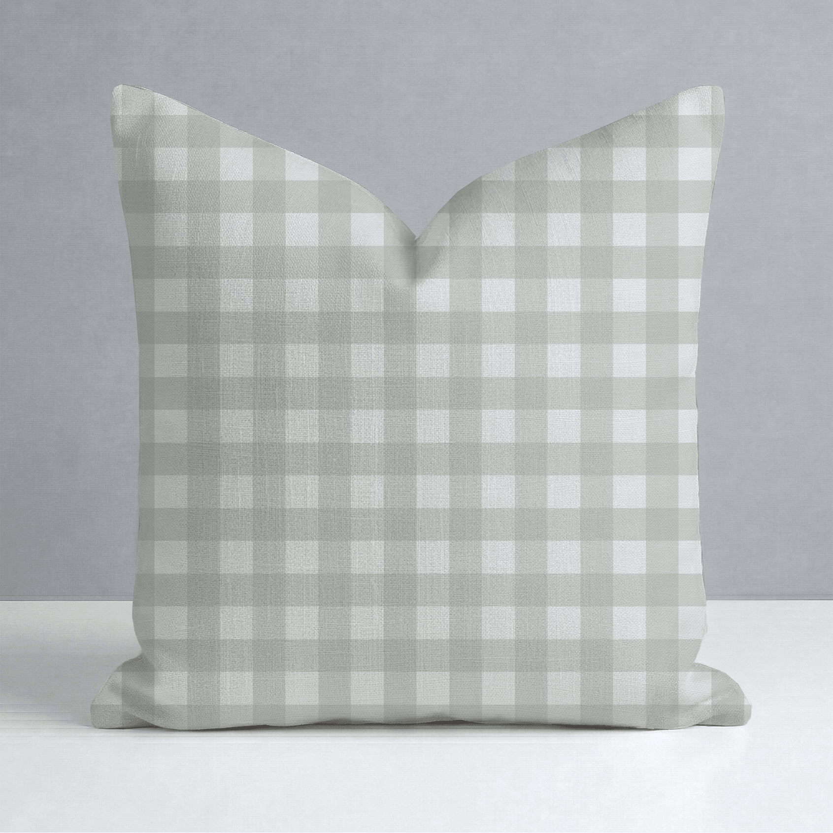 Loose Stems Lichen Gingham_ Throw Pillow - Lemon Park