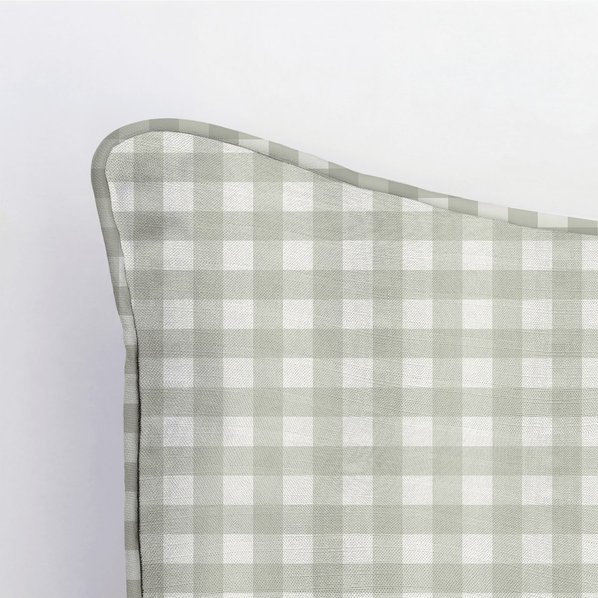 Loose Stems Lichen Gingham_ Throw Pillow - Lemon Park