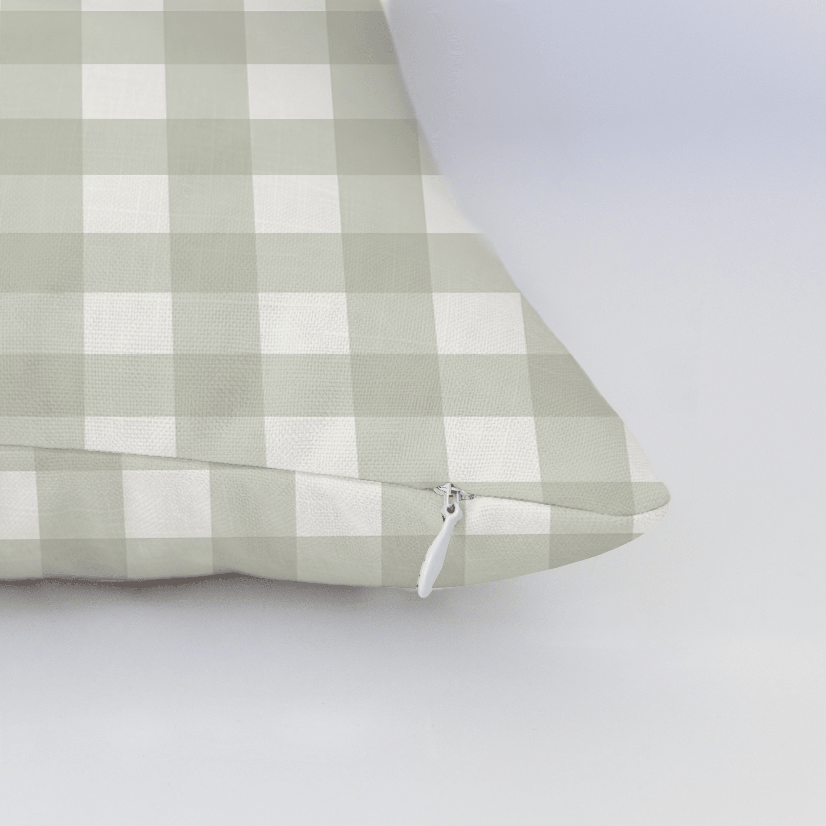 Loose Stems Lichen Gingham_ Throw Pillow - Lemon Park