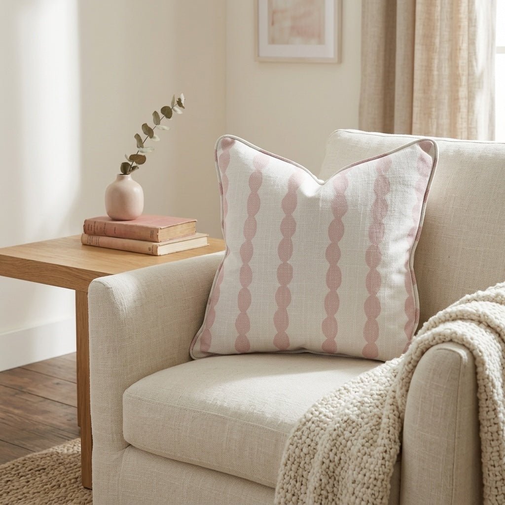 Loose Stems Petaline Chord Stripe Throw Pillow - Lemon Park