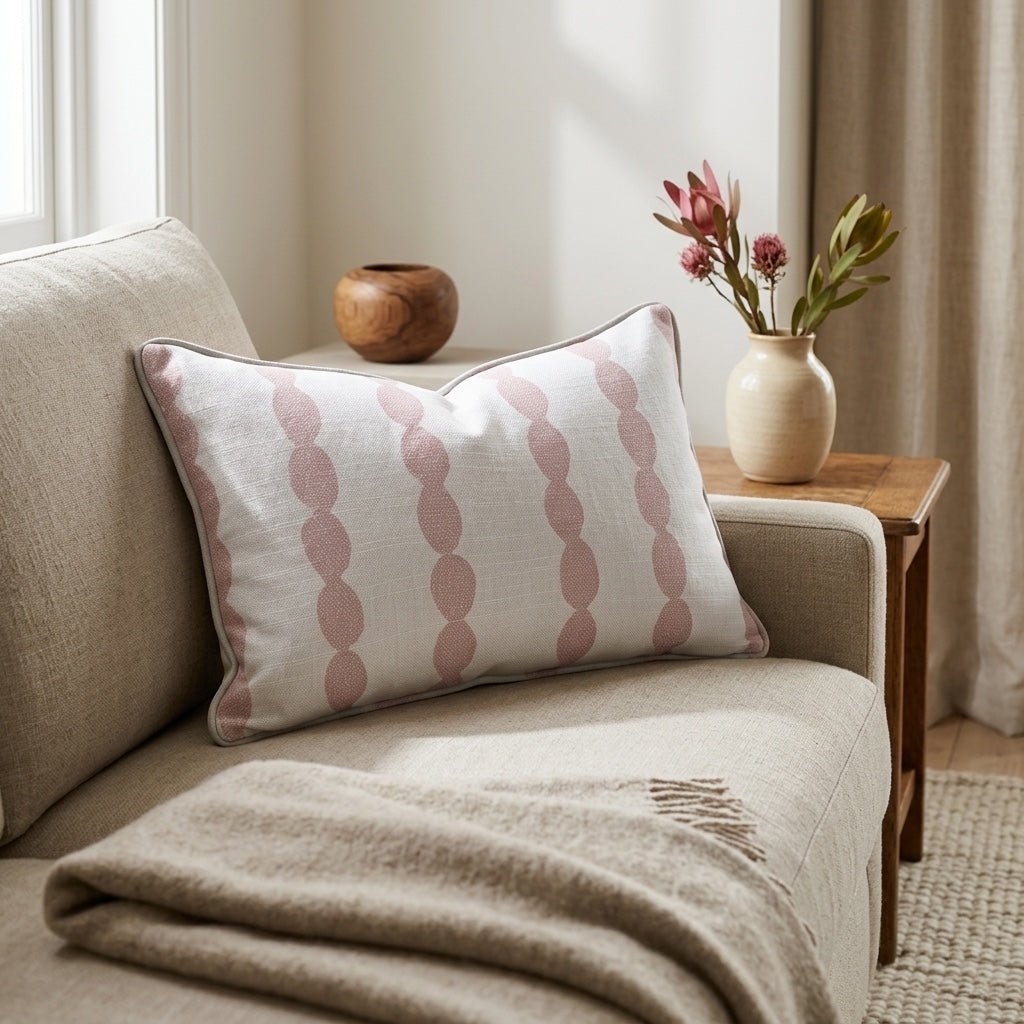 Loose Stems Petaline Chord Stripe Throw Pillow - Lemon Park