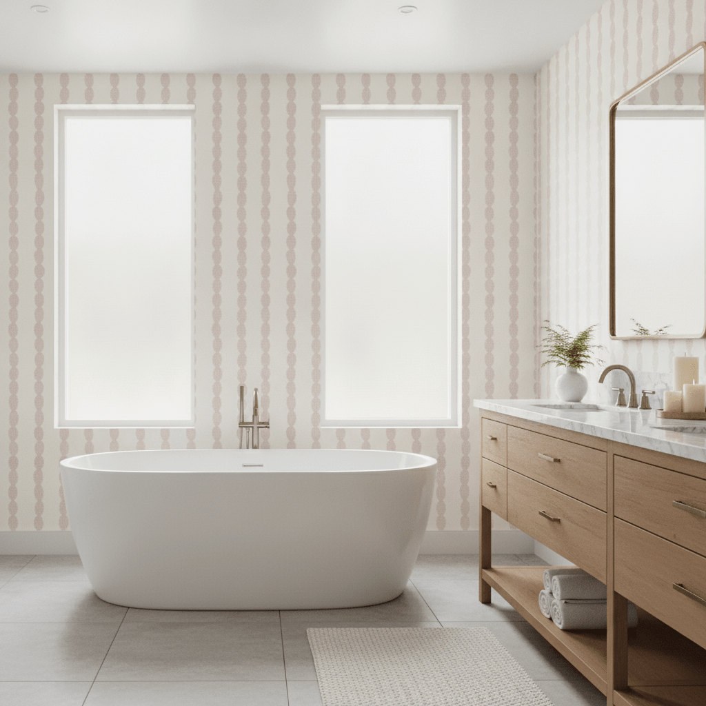 Loose Stems Petaline Chord Stripe Wallpaper - Lemon Park