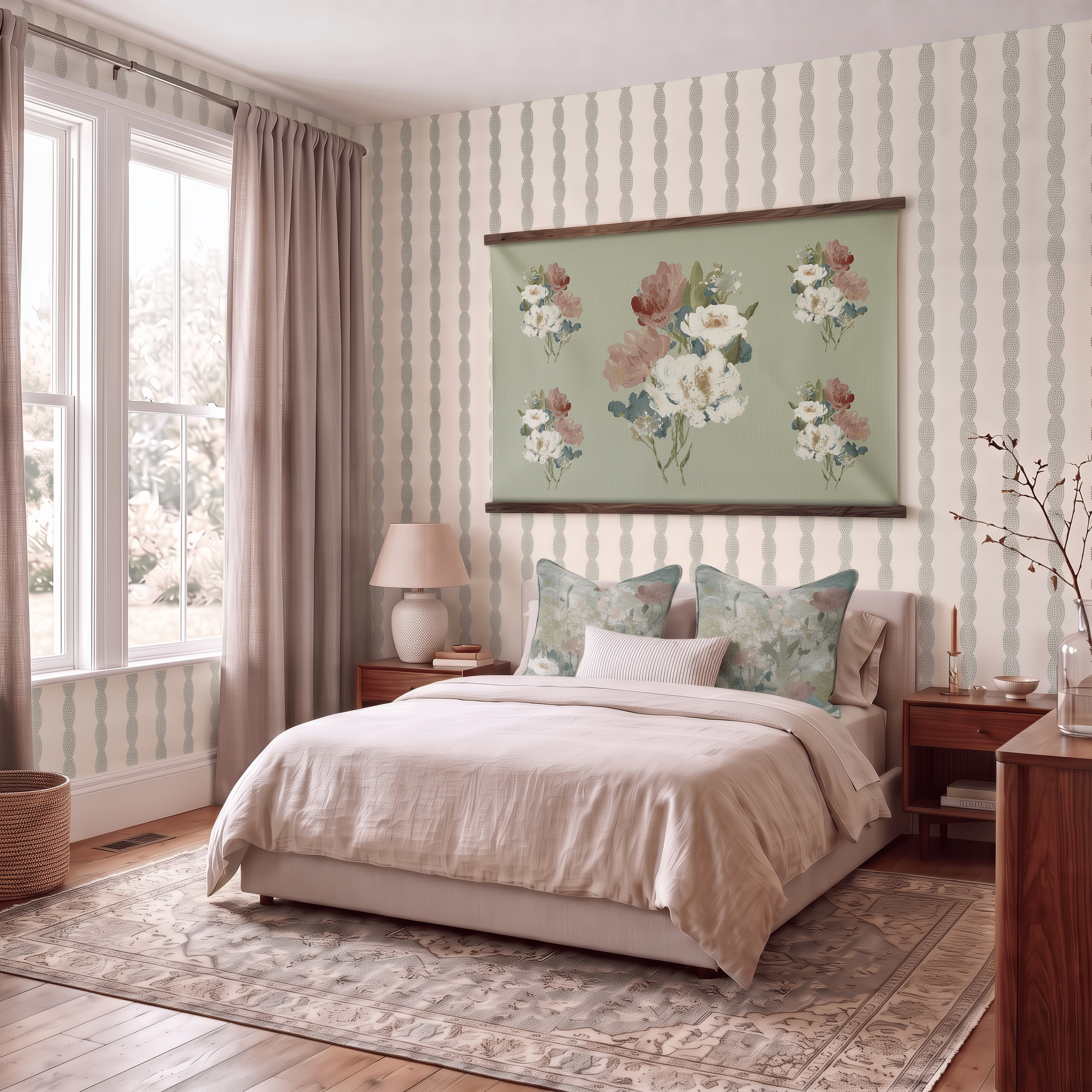 Loose Stems Sage Motif - Tapestry - Lemon Park