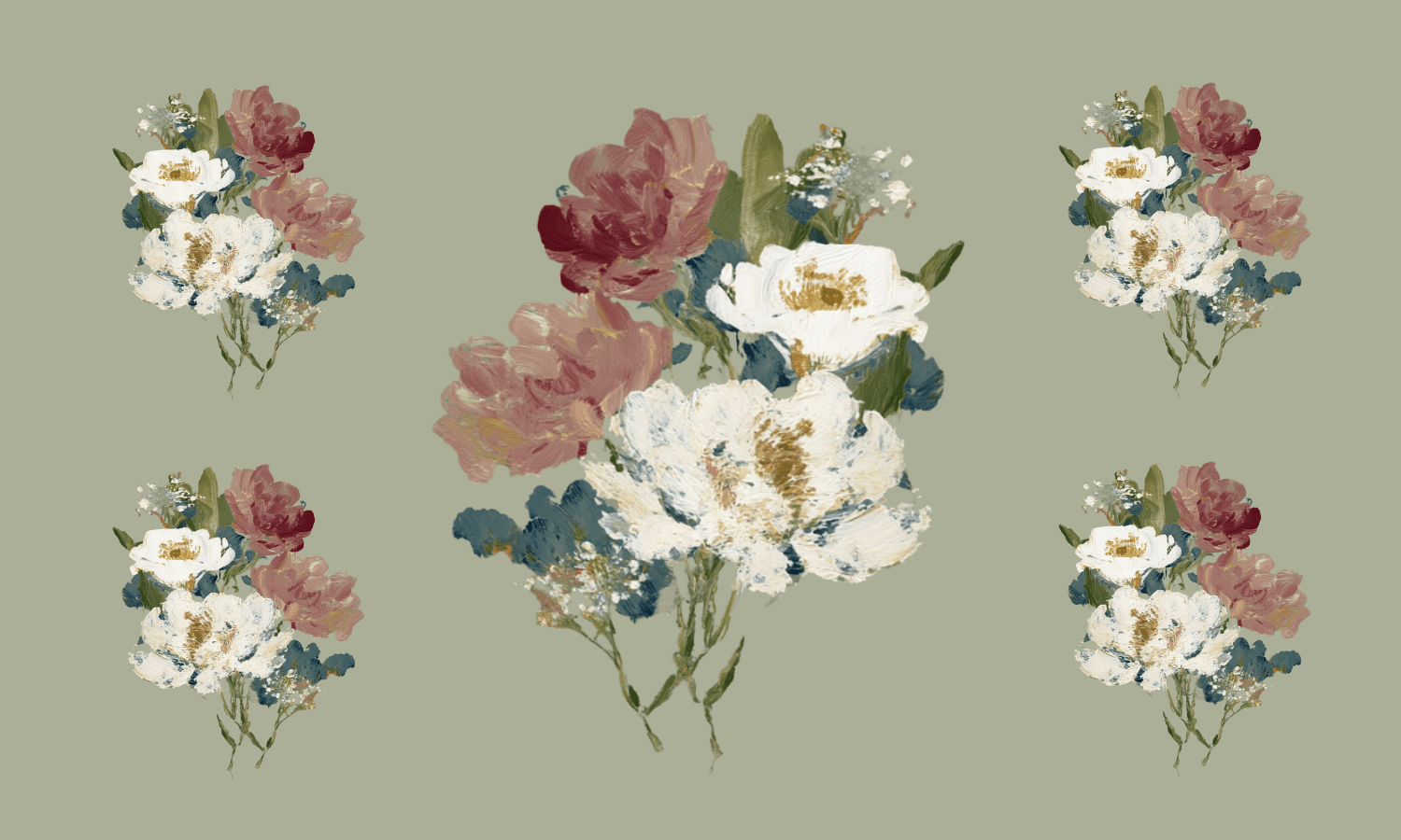 Loose Stems Sage Motif - Tapestry - Lemon Park