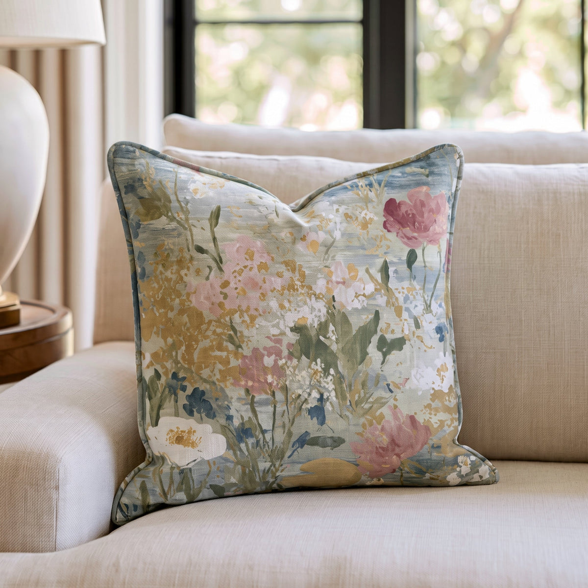 Loose Stems Throw Pillow - Lemon Park