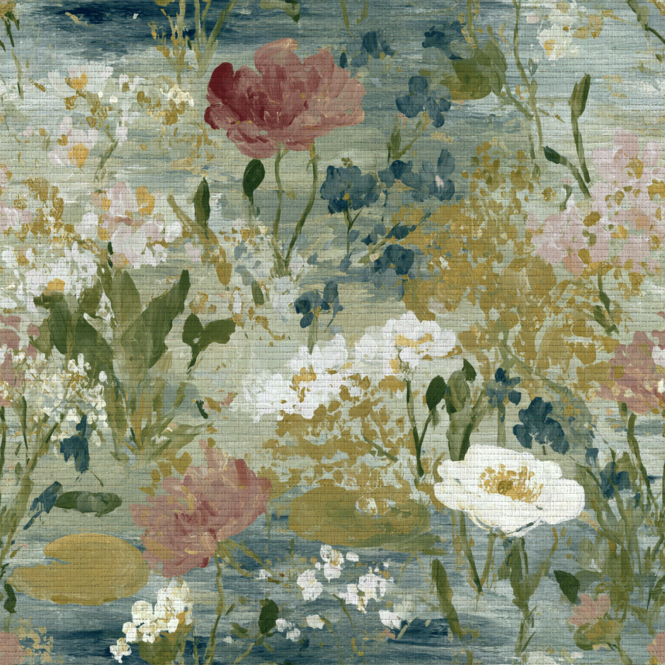 Loose Stems Faux Grasscloth Wallpaper