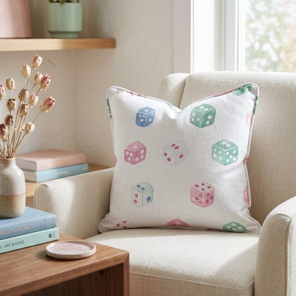 Lucky Dice Throw Pillow - Lemon Park