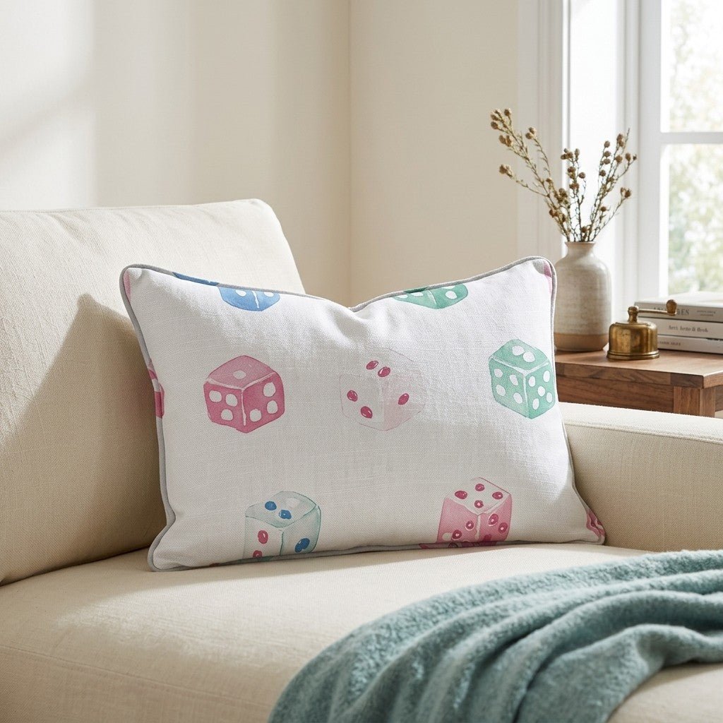 Lucky Dice Throw Pillow - Lemon Park