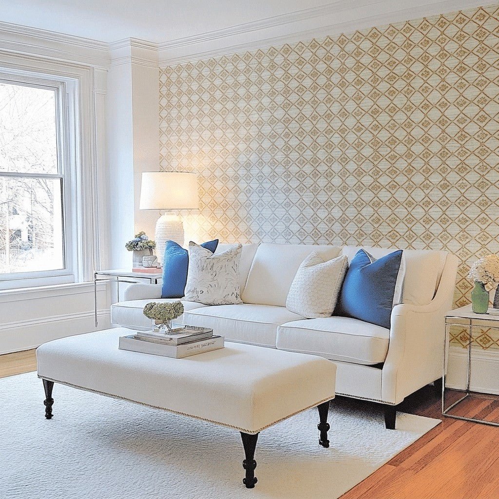 Macie Faux Grasscloth Wallpaper - Lemon Park