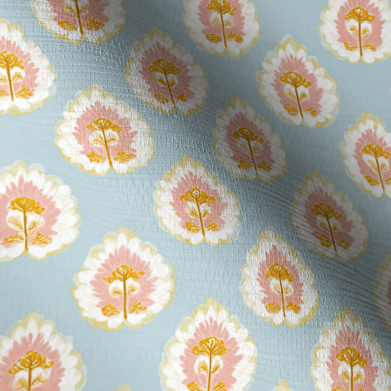 Magnolia Mist Faux Grasscloth Wallpaper