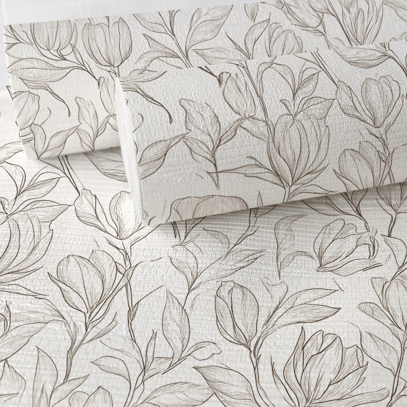 Magnolia Sketch Faux Grasscloth Wallpaper - Lemon Park