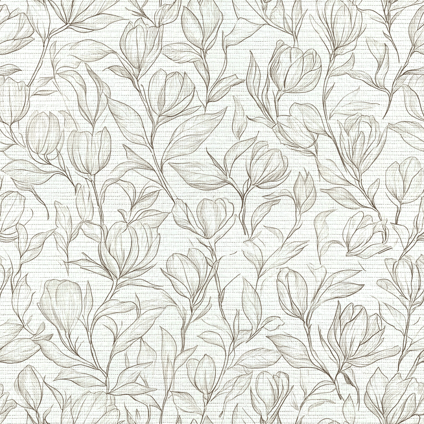 Magnolia Sketch Faux Grasscloth Wallpaper - Lemon Park