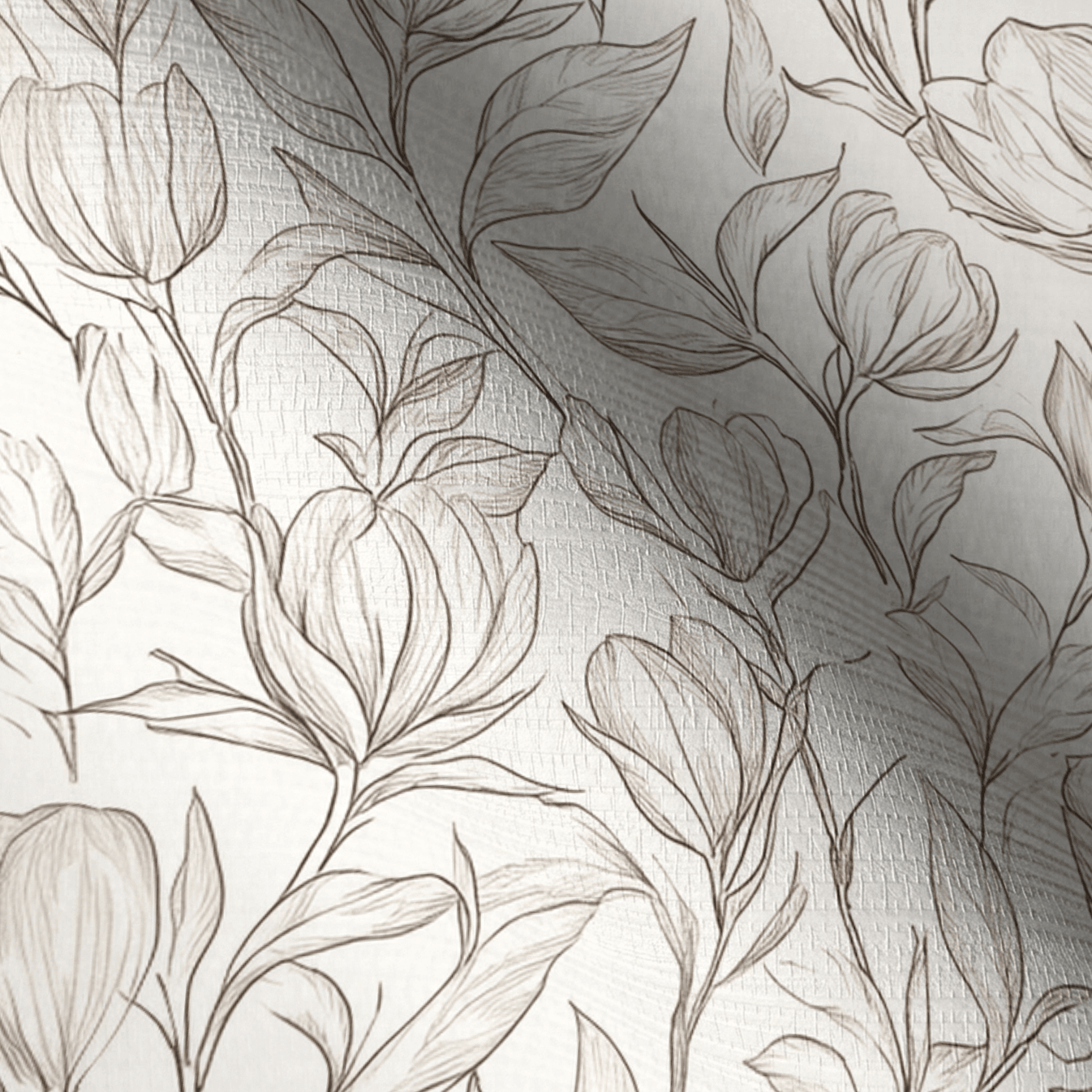 Magnolia Sketch Faux Grasscloth Wallpaper - Lemon Park