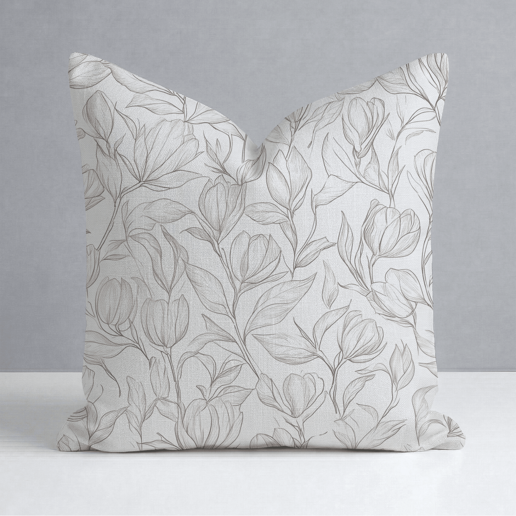 Magnolia Sketch Throw Pillow - Lemon Park