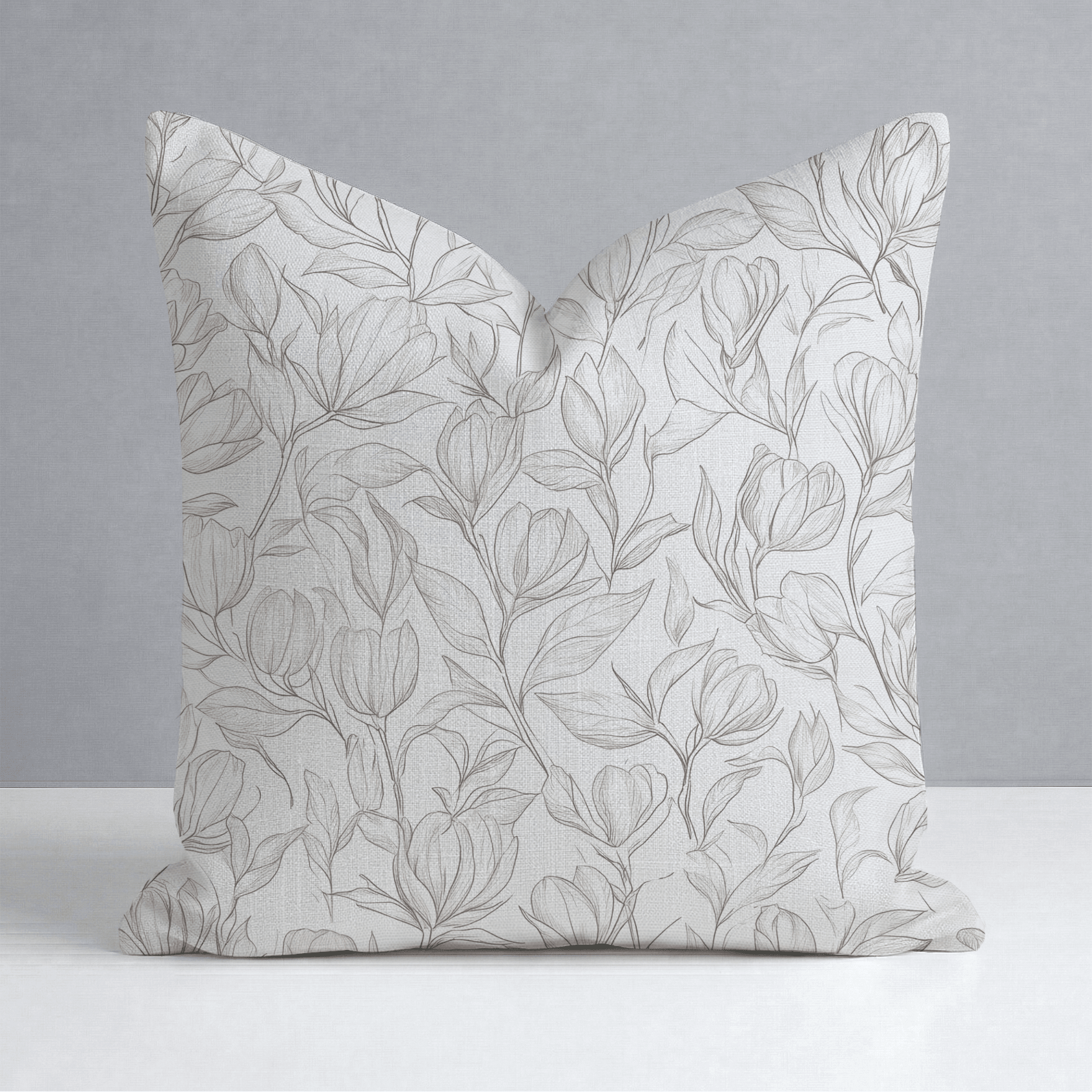 Magnolia Sketch Throw Pillow - Lemon Park