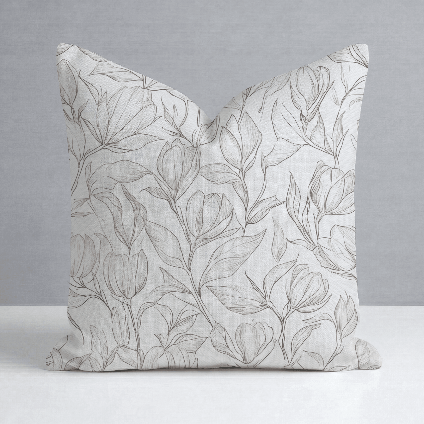 Magnolia Sketch Throw Pillow - Lemon Park