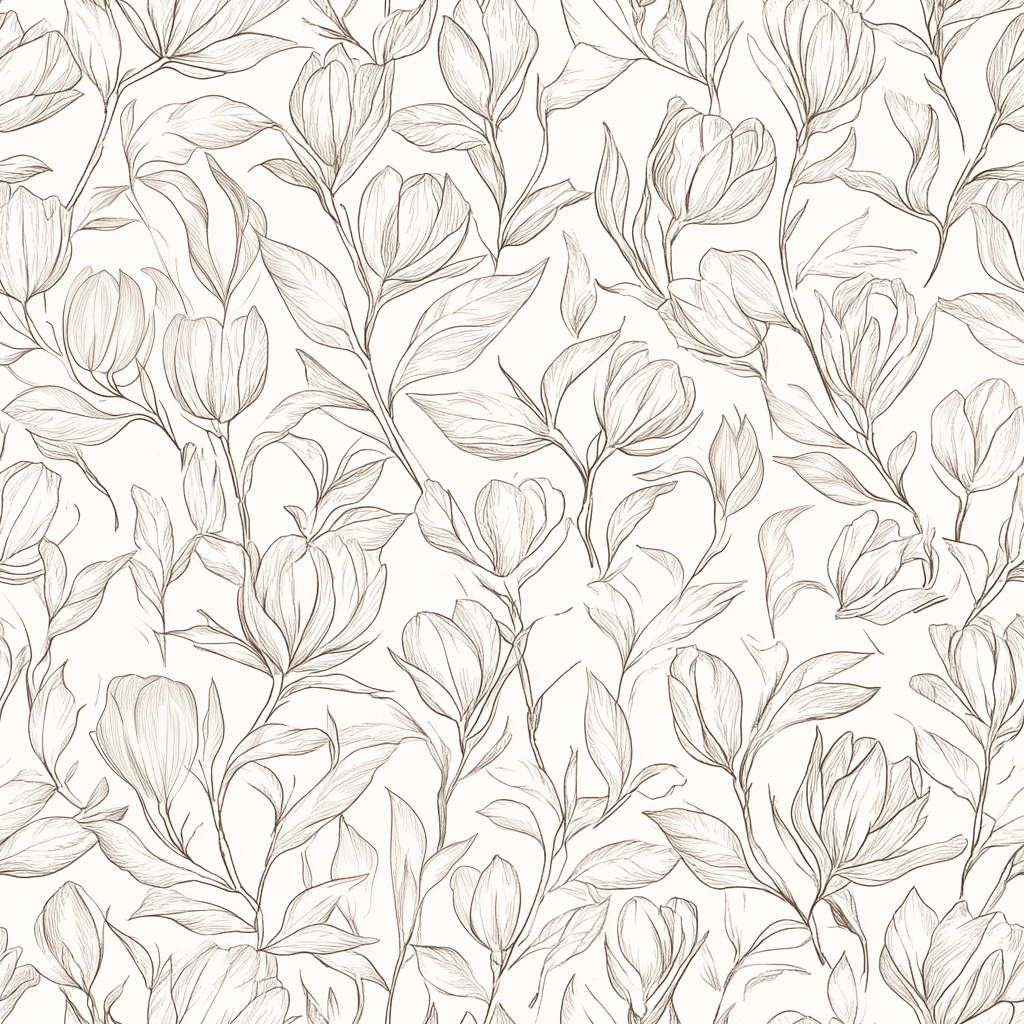 Magnolia Sketch Wallpaper - Lemon Park