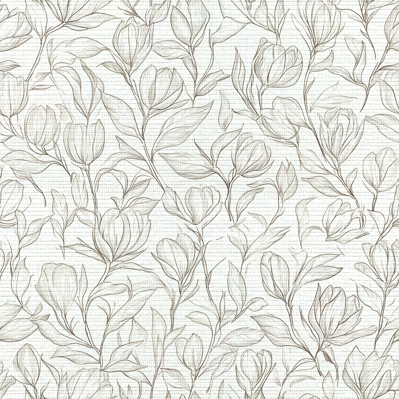 Magnolia Sketch Faux Grasscloth Wallpaper