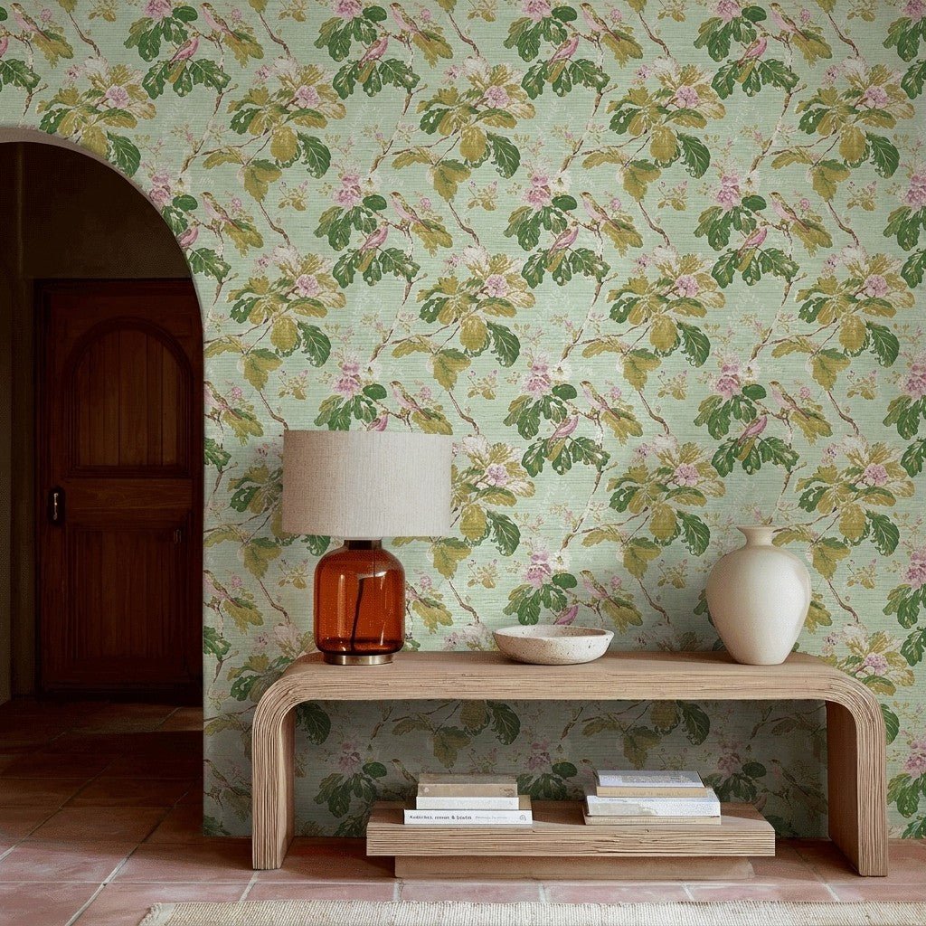 Maine Faux Grasscloth Wallpaper - Lemon Park