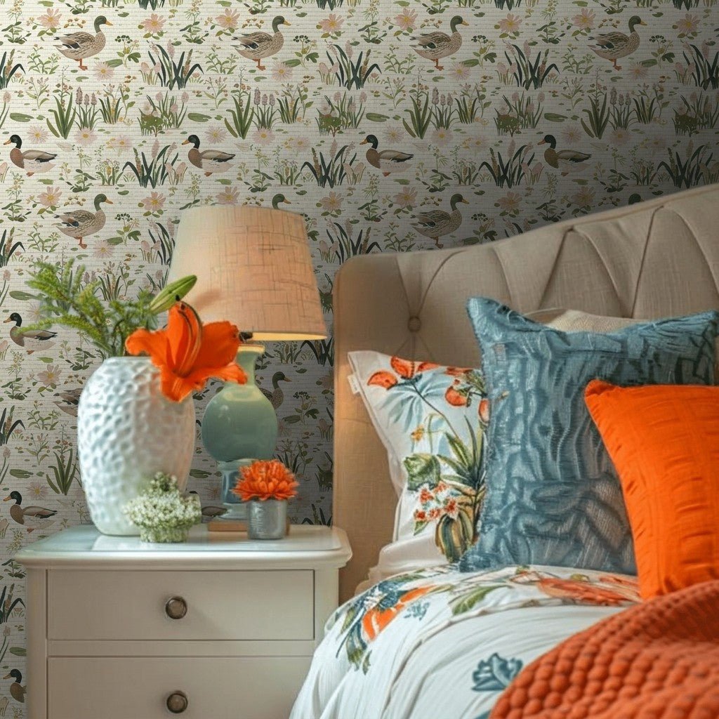 Mallard Meadow Faux Grasscloth Wallpaper - Lemon Park