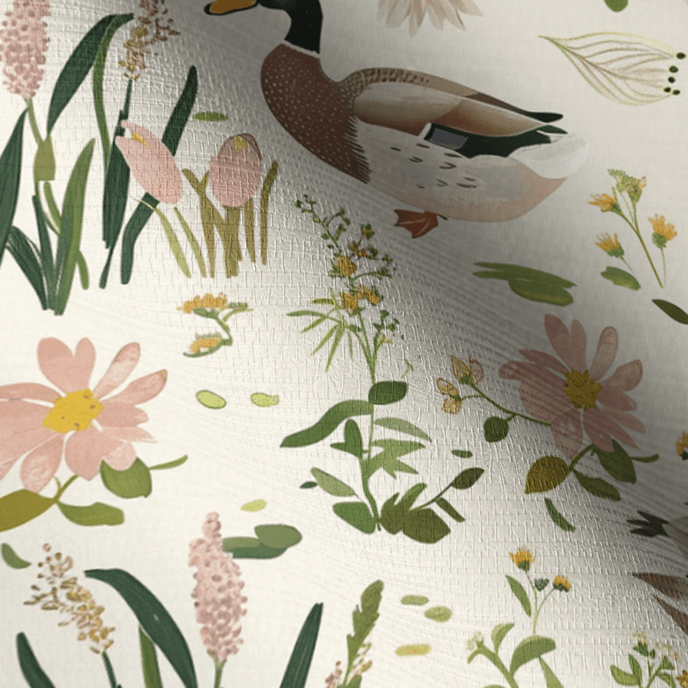 Mallard Meadow Faux Grasscloth Wallpaper - Lemon Park
