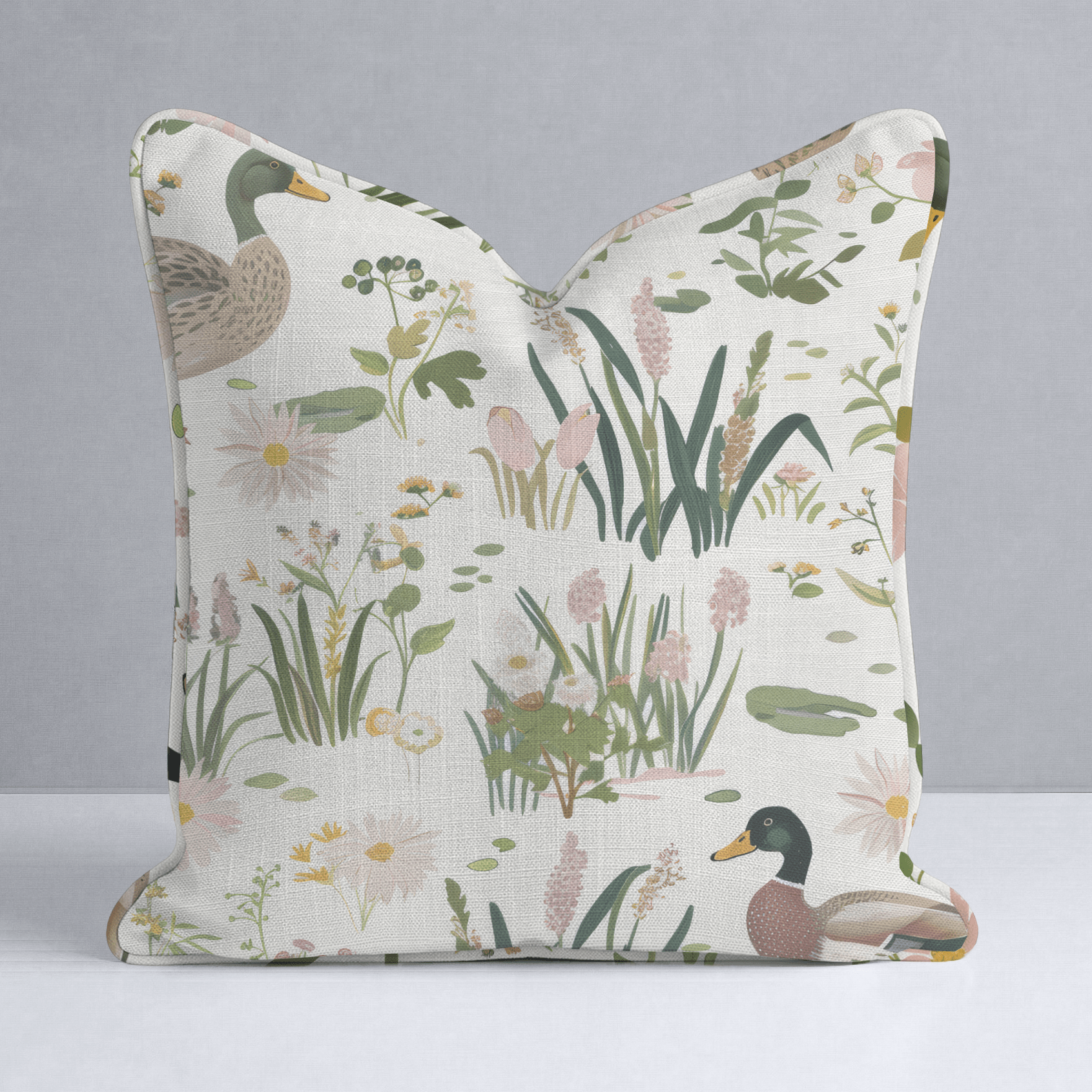 Mallard Meadow Throw Pillow - Lemon Park