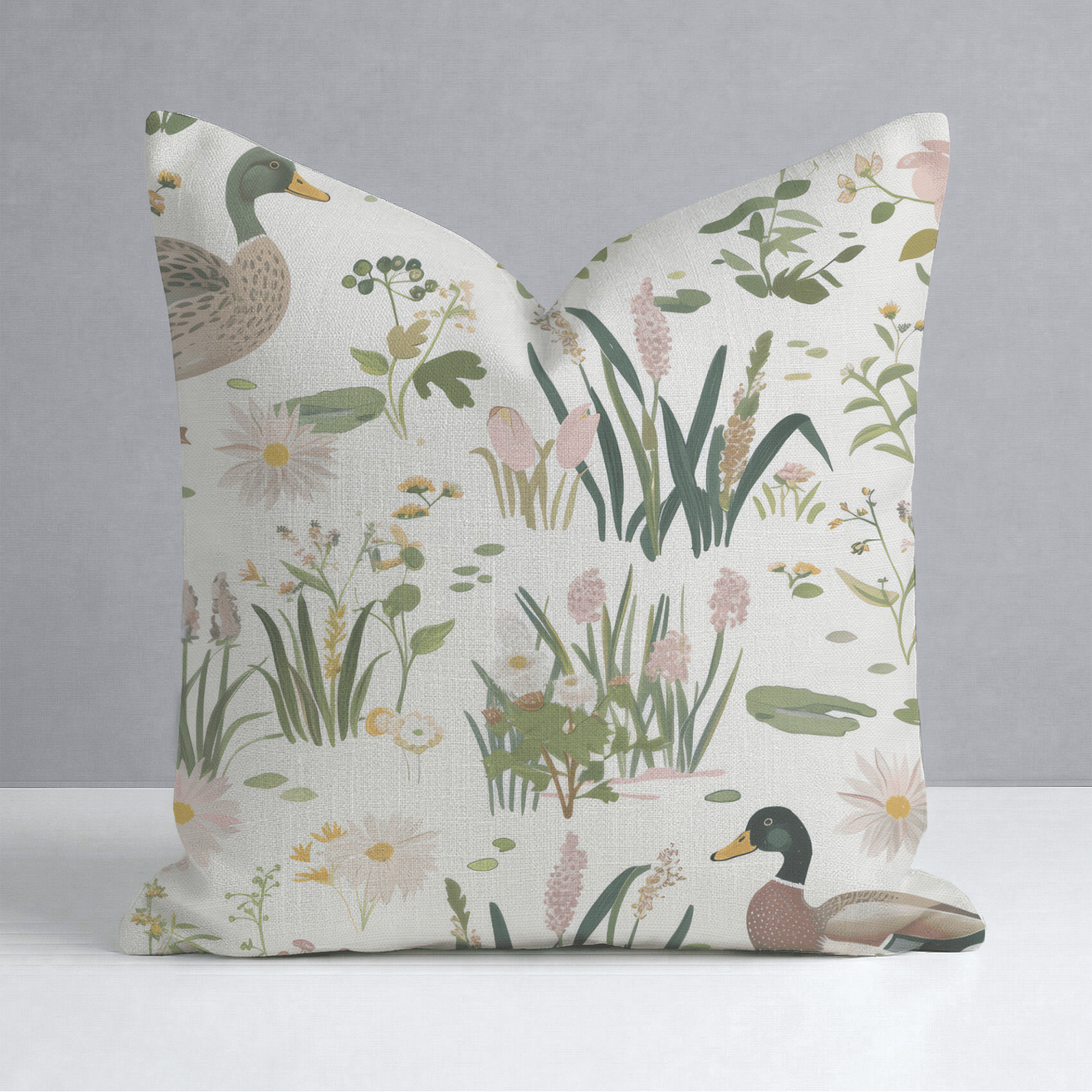 Mallard Meadow Throw Pillow - Lemon Park