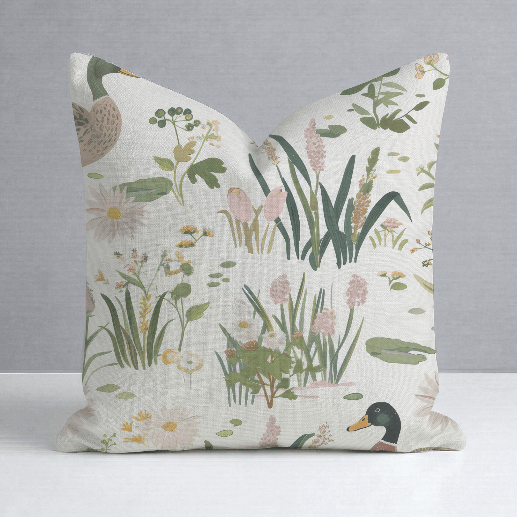 Mallard Meadow Throw Pillow - Lemon Park