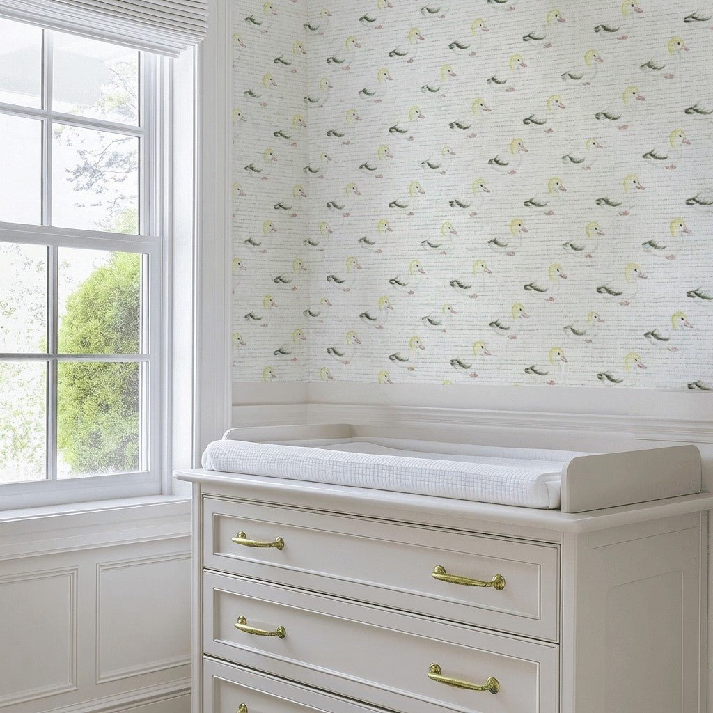 Mallards Faux Grasscloth Wallpaper - Lemon Park