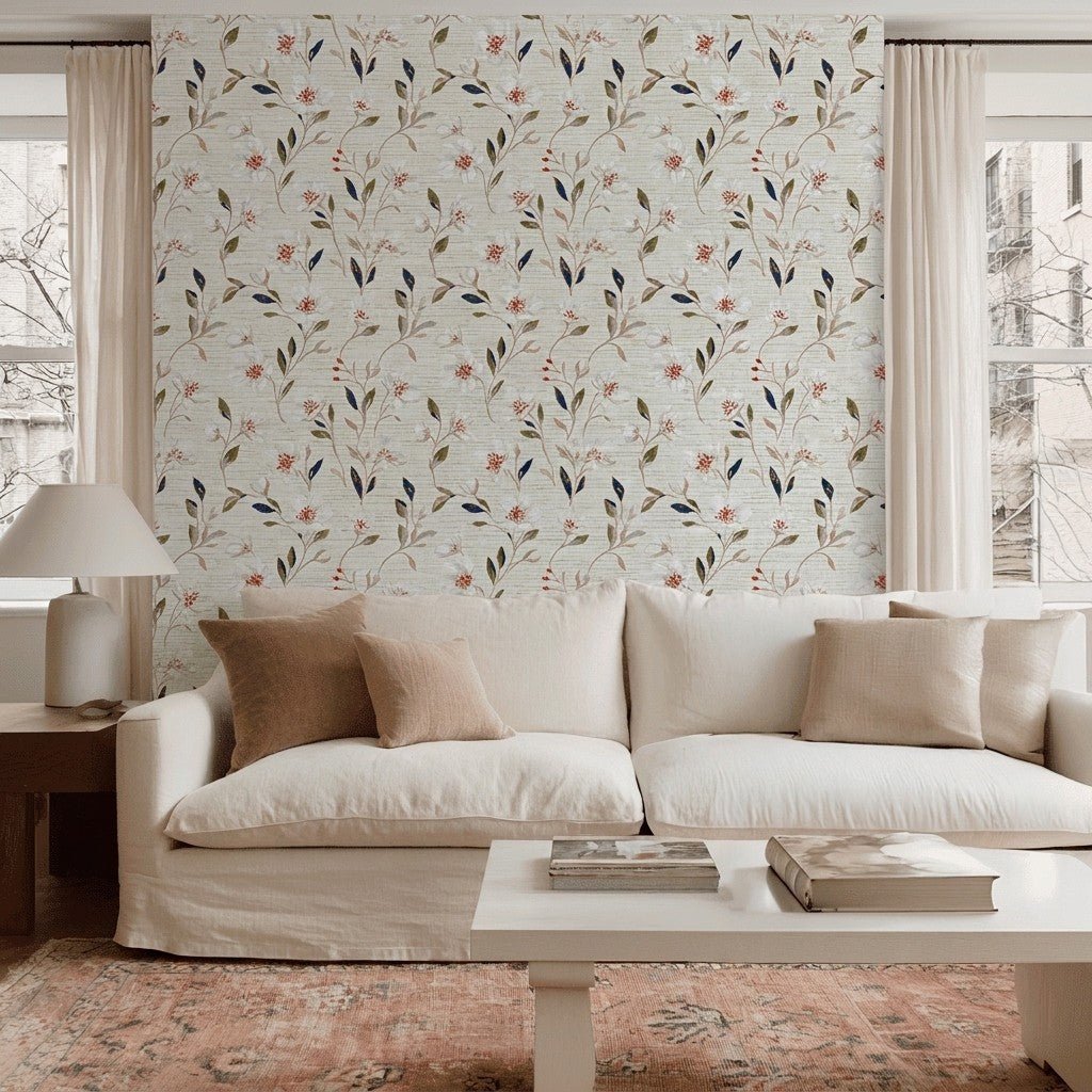 Marigold Belle Faux Grasscloth Wallpaper - Lemon Park