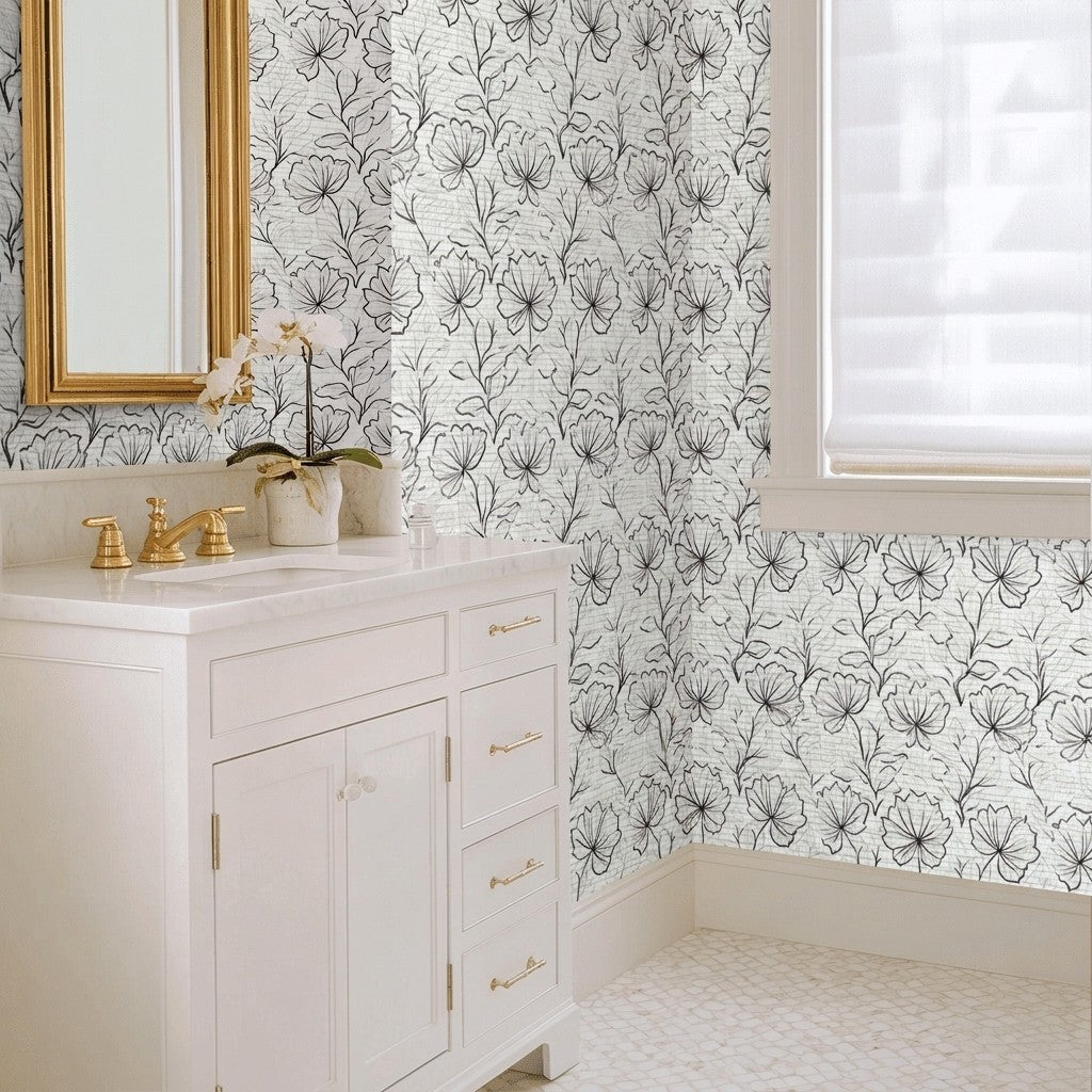Marshmellow Field Faux Grasscloth Wallpaper - Lemon Park