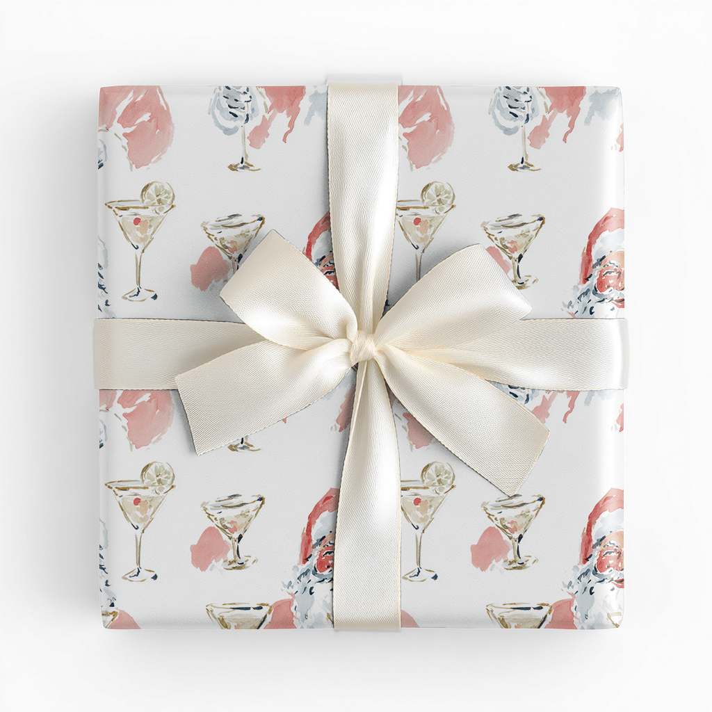 Martini Santa - Wrapping Paper - Lemon Park