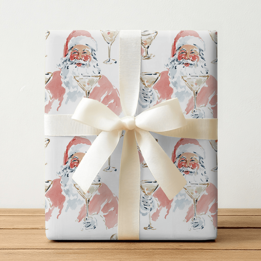 Martini Santa - Wrapping Paper - Lemon Park