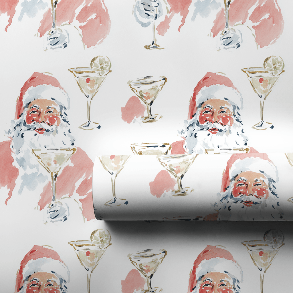 Martini Santa - Wrapping Paper - Lemon Park