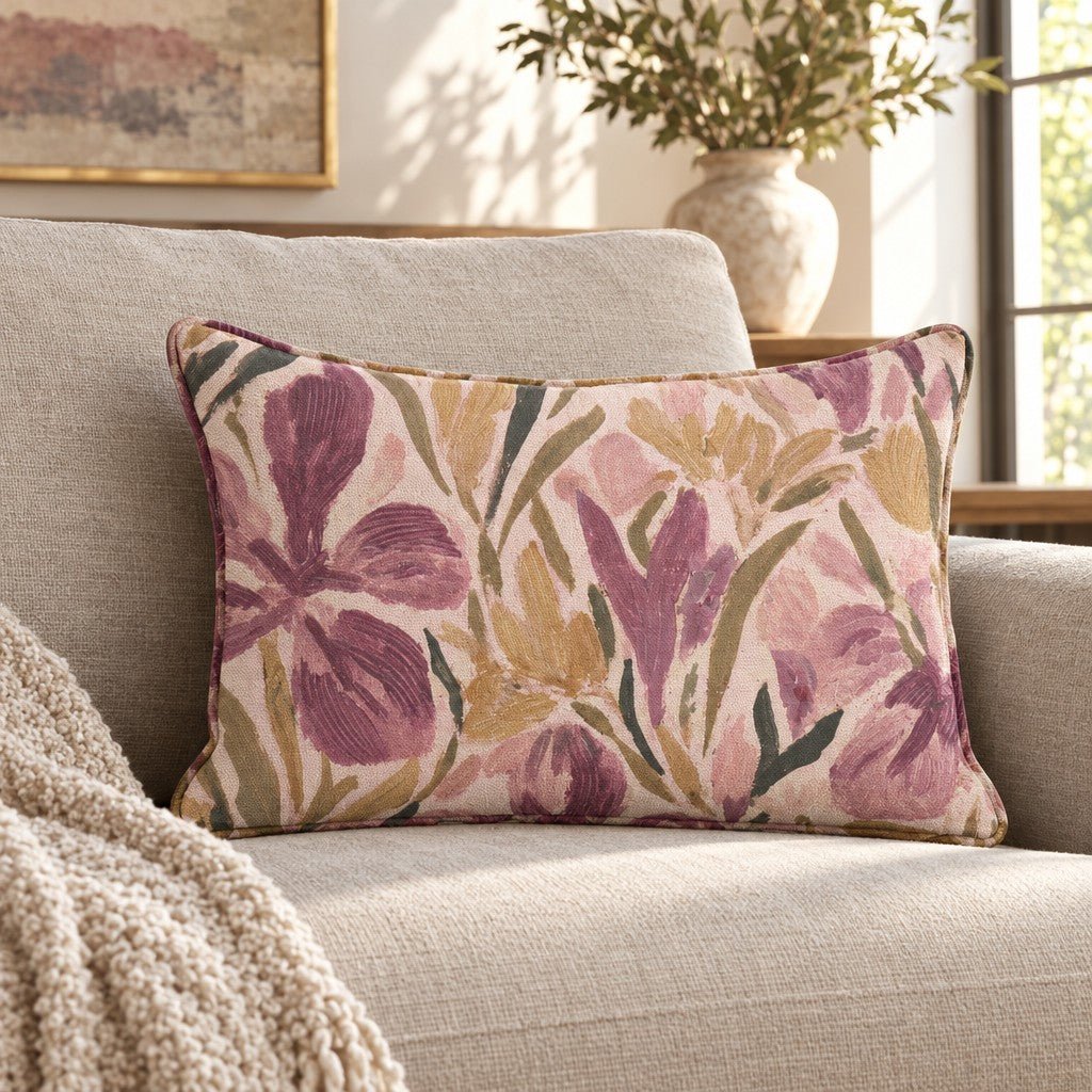 Mauve Meadow Throw Pillow - Lemon Park