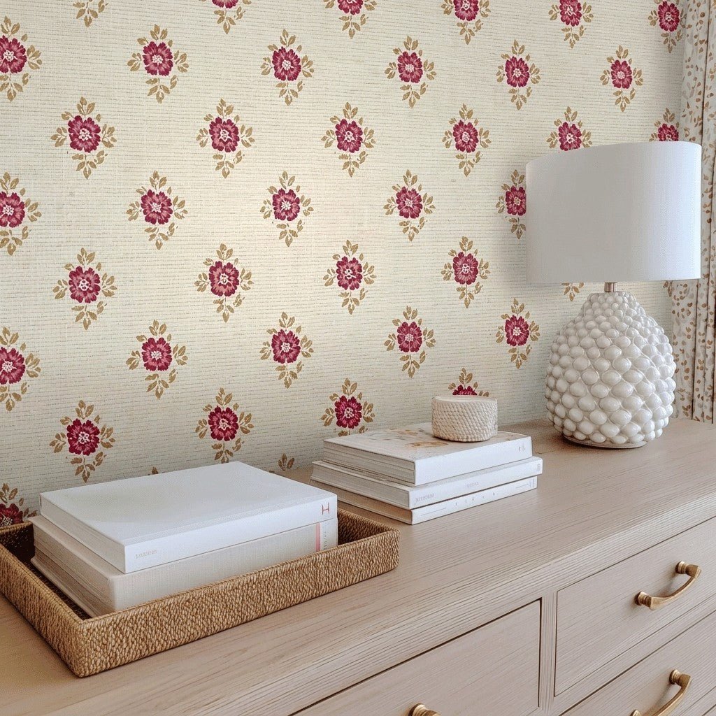 Meadow Club Faux Grasscloth Wallpaper - Lemon Park