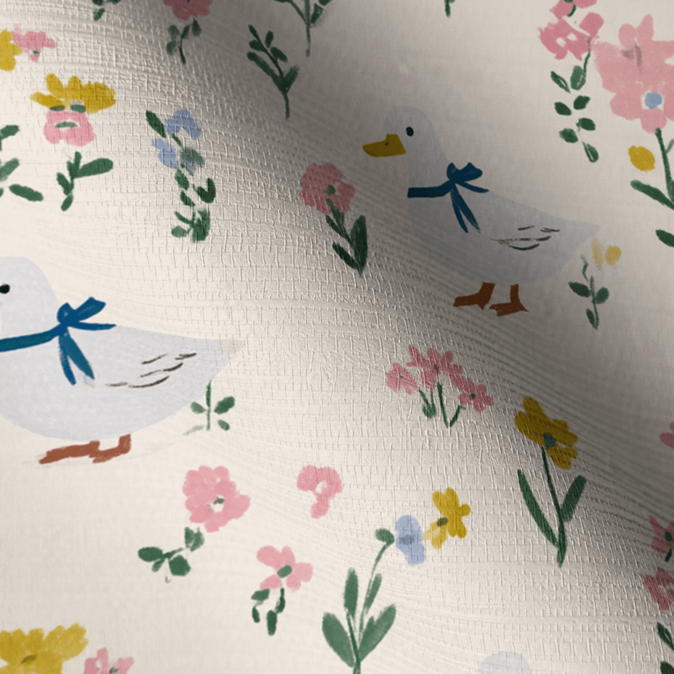 Meadow Scatter Faux Grasscloth Wallpaper - Lemon Park