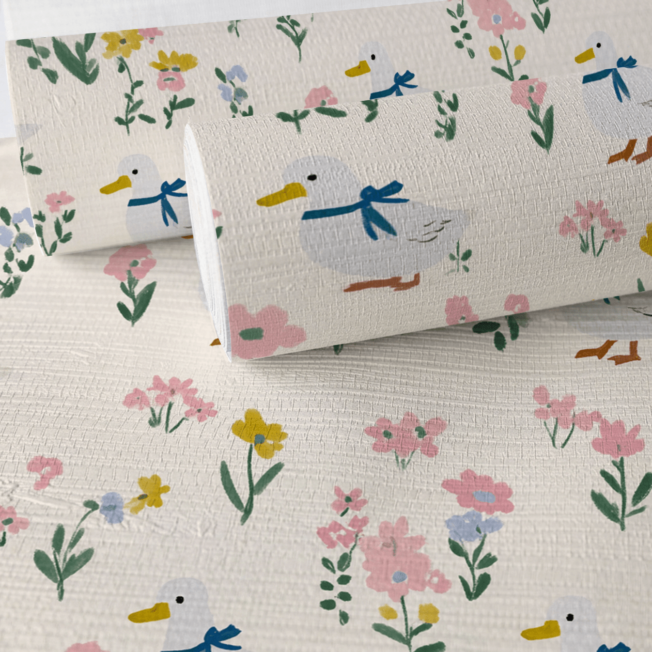 Meadow Scatter Faux Grasscloth Wallpaper - Lemon Park