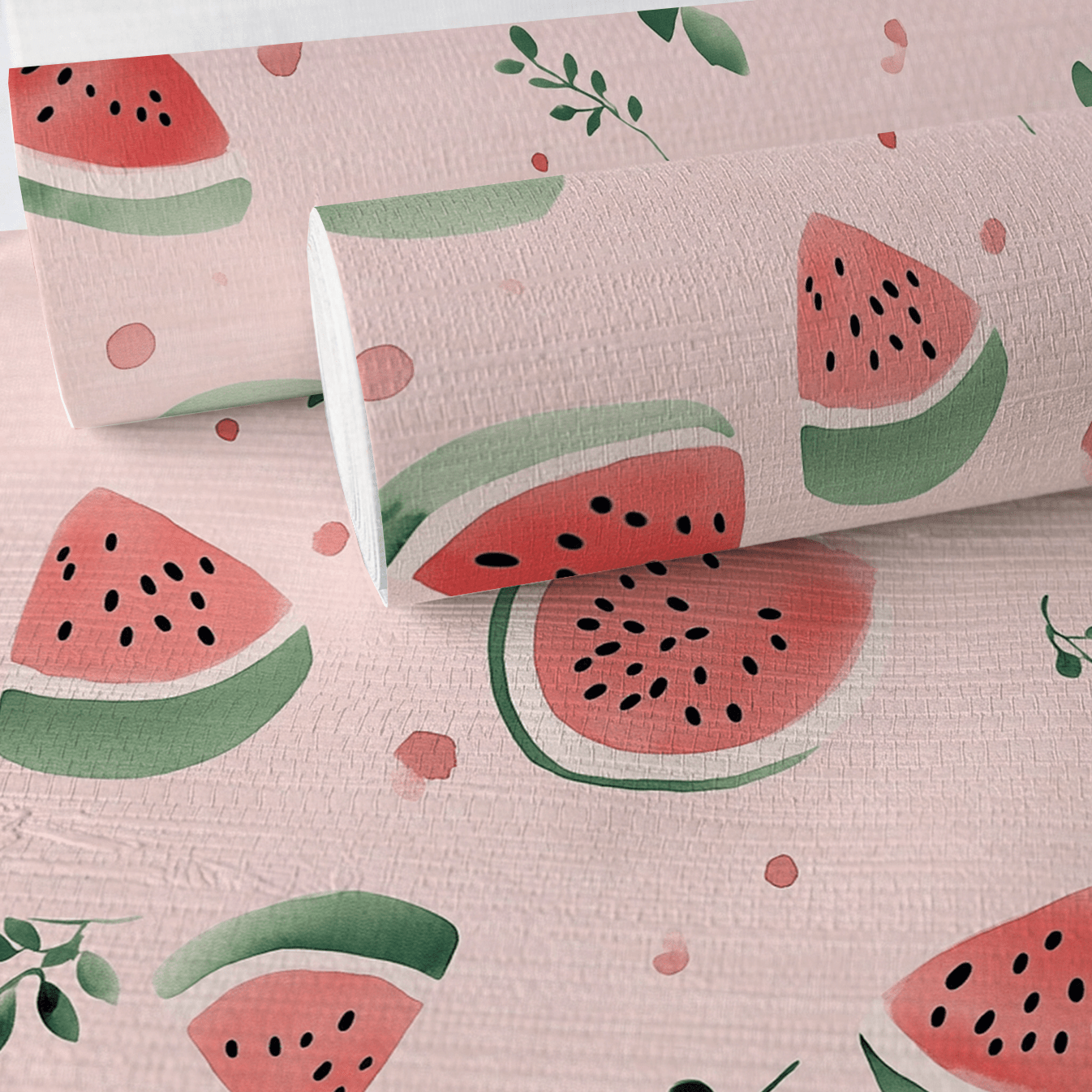 Melon Crush Faux Grasscloth Wallpaper - Lemon Park