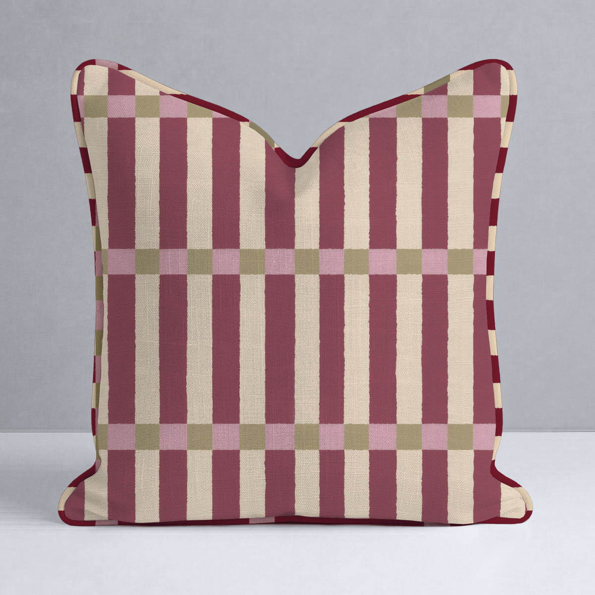 Merlot Stripe Throw Pillow - Lemon Park
