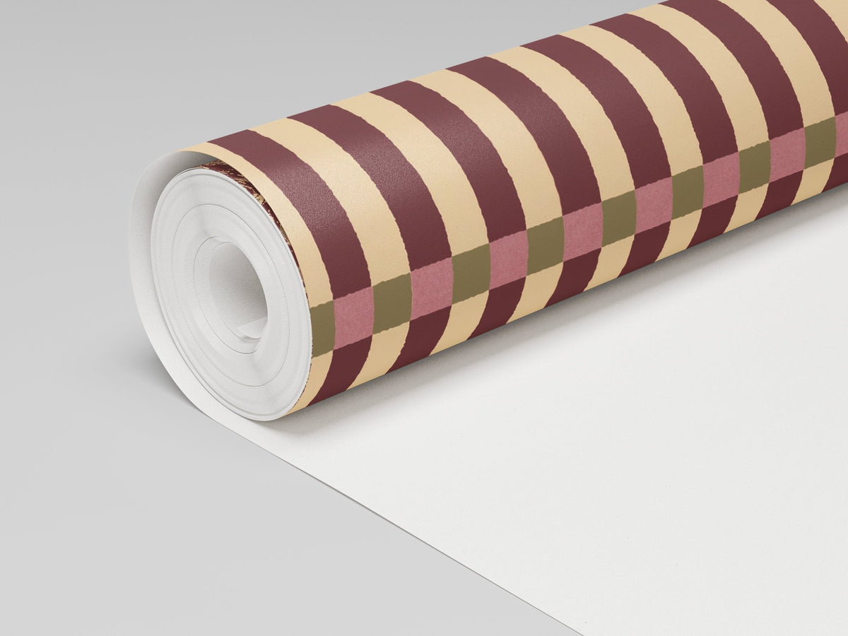 Merlot Stripe Wallpaper - Lemon Park