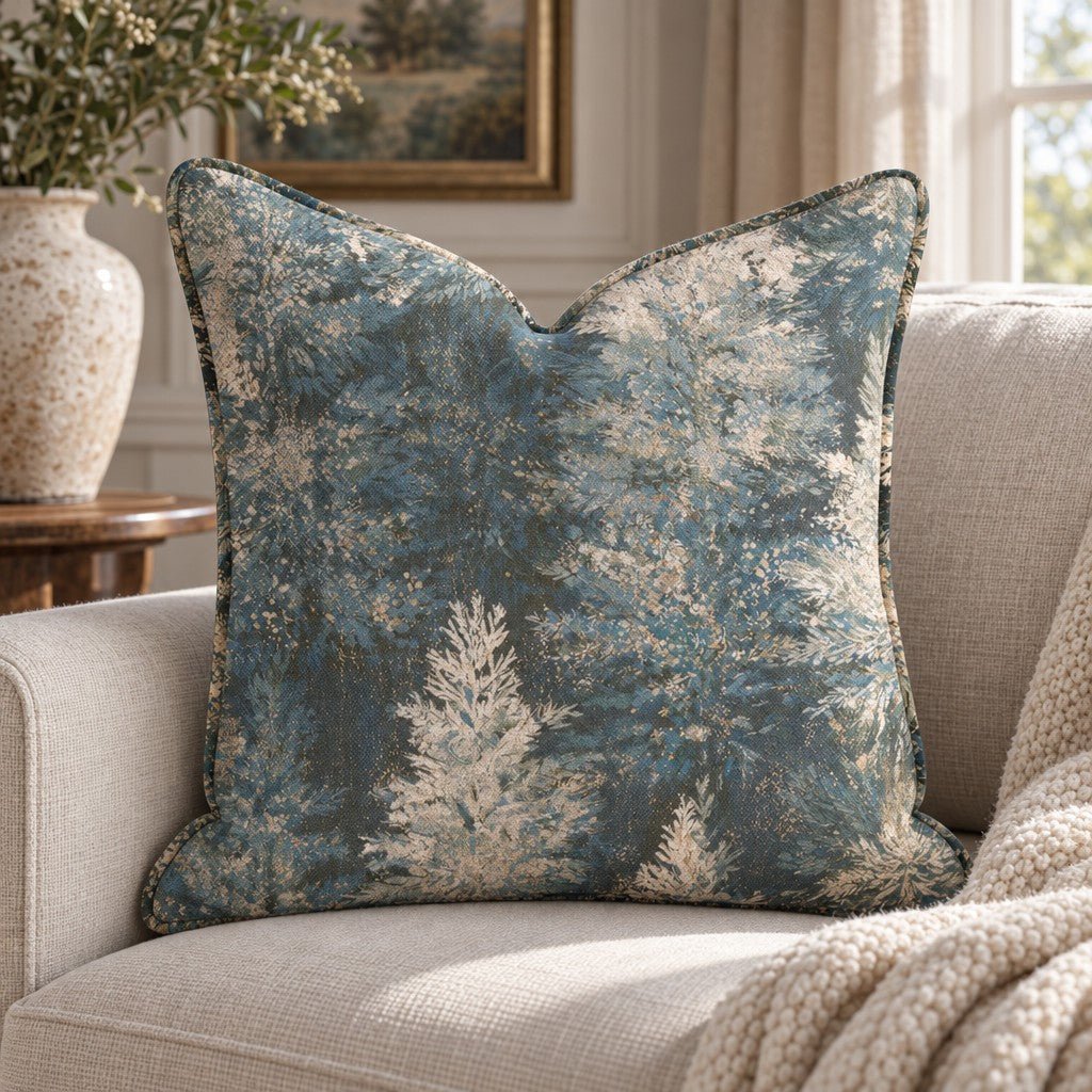 Midnight Frost Forest Throw Pillow - Lemon Park